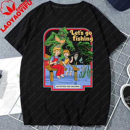Let's Sacrifice Toby Horror Satanist Graphic Tops Unique Creative Cartoon Streetwear Unisex Scary Short-sleev Tee Ropa Hombre