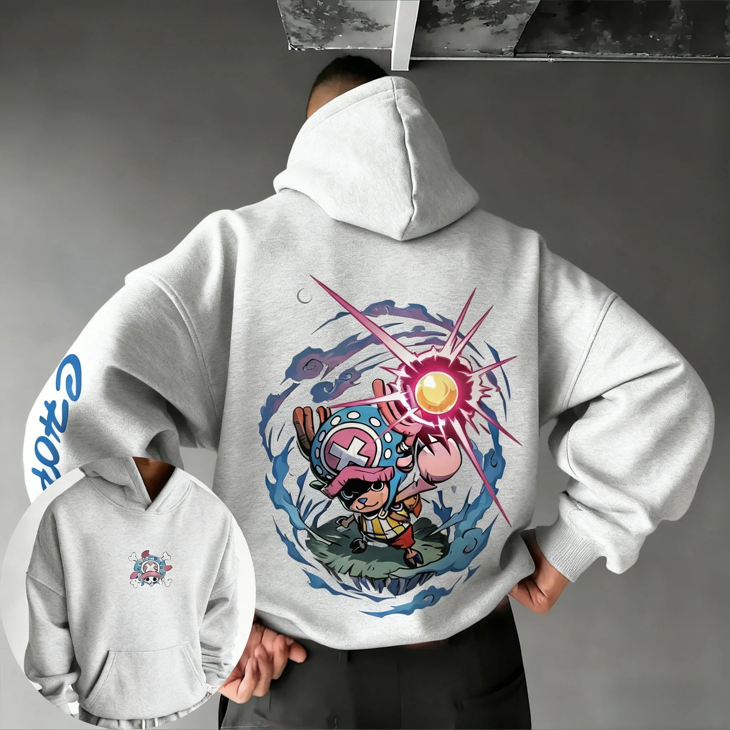 Anime Tony Tony Chopper Printed Hoodie Spring/Autumn Men's New Loose Casual American Street Hip Hop Parent Child Top