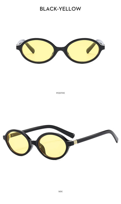 New Oval sunglasses For women Fashion Brand Black Small Frame Sun Glasses Female Retro Clear Lenses Eyewear Lady Trendy UV400