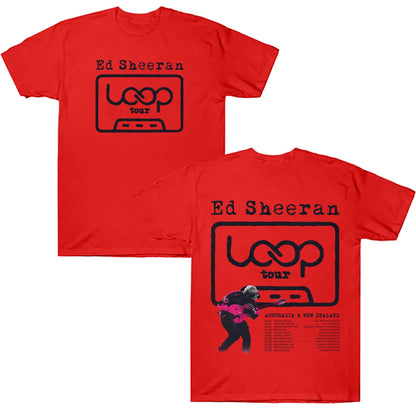2026 New Ed Sheeran LOOP Australian Tour T Shirts Summer Fashion Women Men Streetwear Hip Hop Singer T-shirts for Fan Gifts