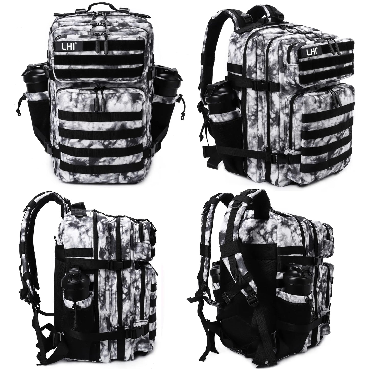 45L Tactical Backpack for Men and Women Large Athlete Gym Bag Outdoor Sports Hiking Survival Rucksack with Bottle Holder