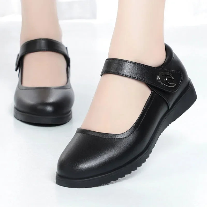 women fashion round toe buckle strap patent leather office high heel shoes lady classic wine red shoes  ba05