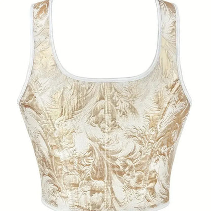 This printed double shoulder strap can be tied with a bow It's a sexy strapless and body-shaping top for women