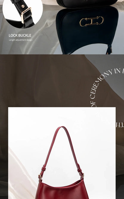 Retro Style Pure Colour Design Fashion Classic Women's Handbag Leisure Simple Match Women's Shoulder Bag