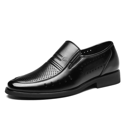 New Designer Big Size Leather Shoes For Men Summer Breathable Hallow Business Casual Shoes Male Solid Color Fashion Loafers Man