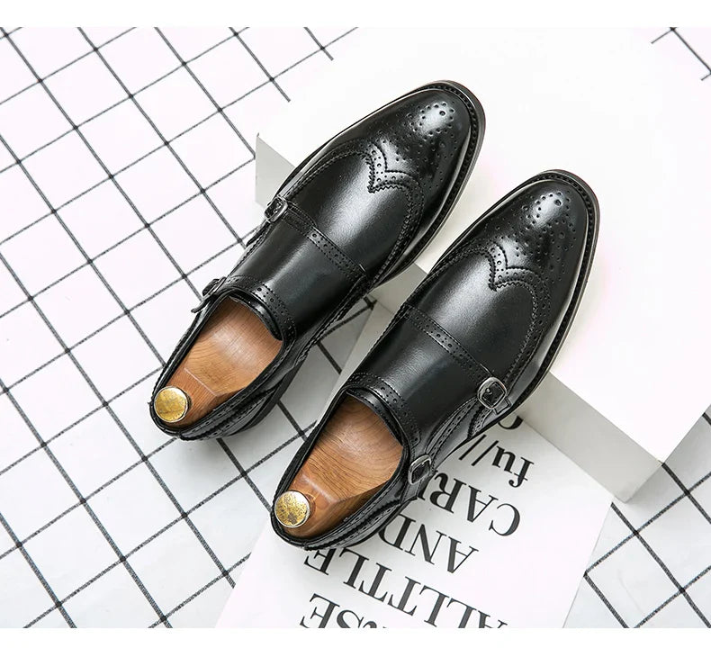 Classic Dress Shoes Men Trend Casual Business Office Leather Shoes For Men Large Size 48 Social Party Formal Brogues Shoes Male