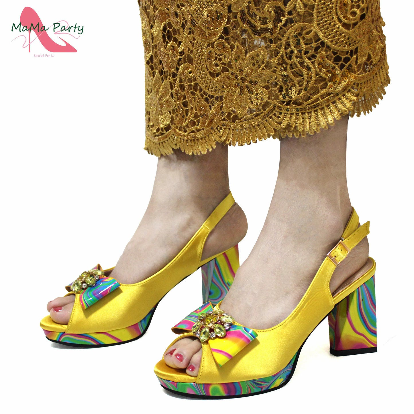 Red Color Italian Design Shoes Matching Bag Set Super High Heels Pumps for Garden Party
