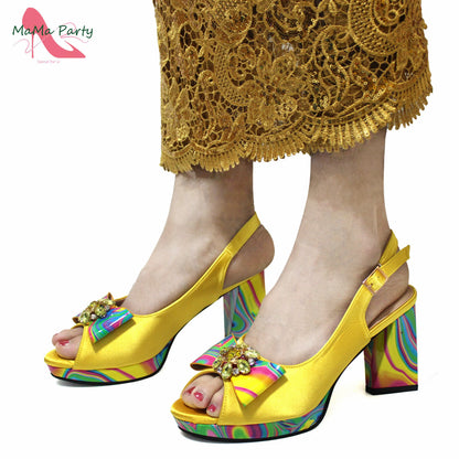Red Color Italian Design Shoes Matching Bag Set Super High Heels Pumps for Garden Party