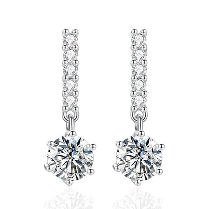 1ct 6.5mm Moissanite  Studs Earrings S925 Sterling Silver with Gold Plated Drop Earrings Wedding Party Fine Jewelry