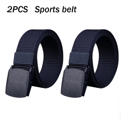 1/2PCS Military Men Belt Army Belts Adjustable Belt Men Outdoor Travel Tactical Waist Belt with Plastic Buckle for Pants 120cm