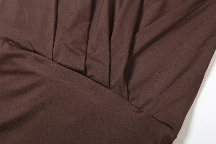 Cross Deep V-Neck Dress Women Full Sleeve Stretch Solid Midnight Street Clubwear Party Autumn Trend Elegant Mini Bodycon