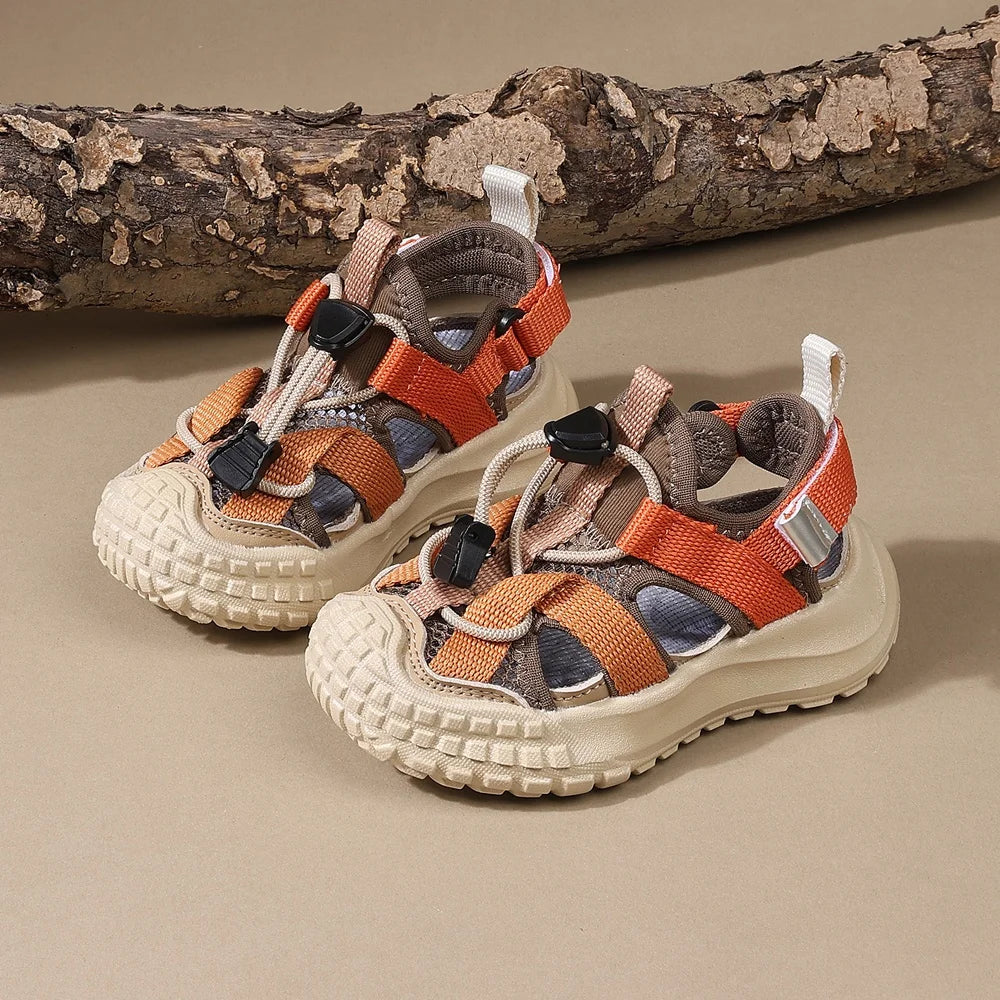 2026 New Summer Children Sandals For Boys Mesh Breathable Kids Sport Shoes Soft Sole Fashion Toddler Boys Beach Sandals EU21-30