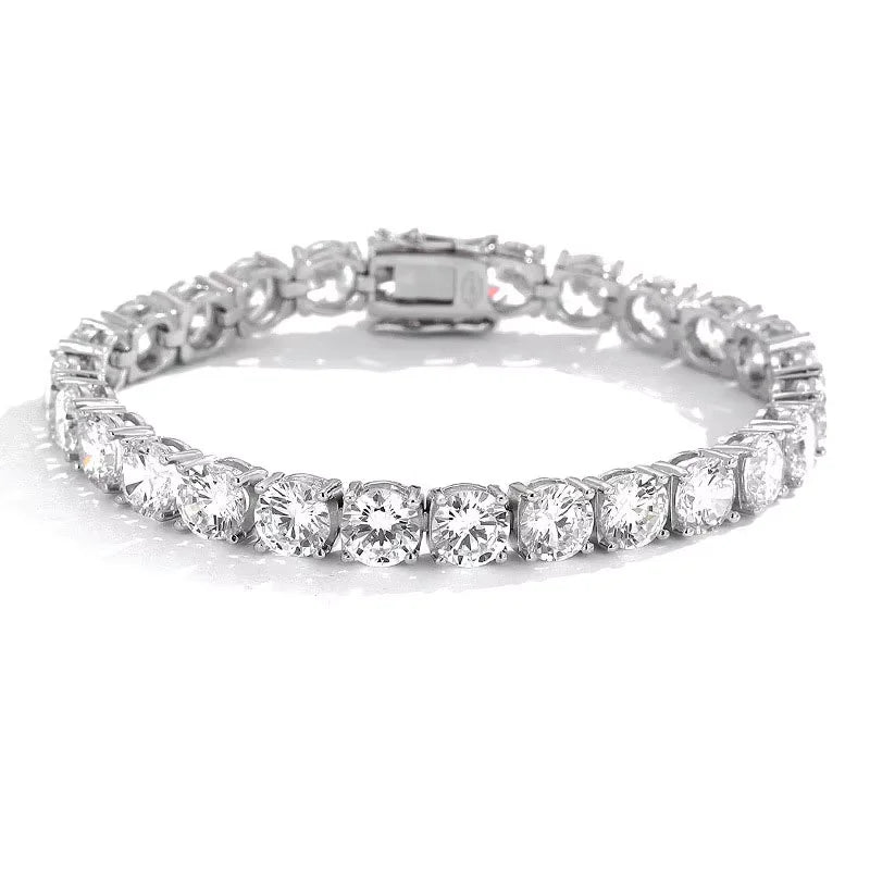 2mm Moissanite Tennis Bracelet 925 Sterling Silver Plated White Gold Bracelet for Women Man Sparkling Party Jewelry