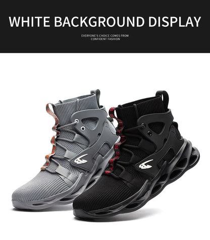 New Breathable Men Boots Anti-smash Work Sneakers Safety Shoes With Steel Toe Cap Indestructible Work Boots Hiking Shoes