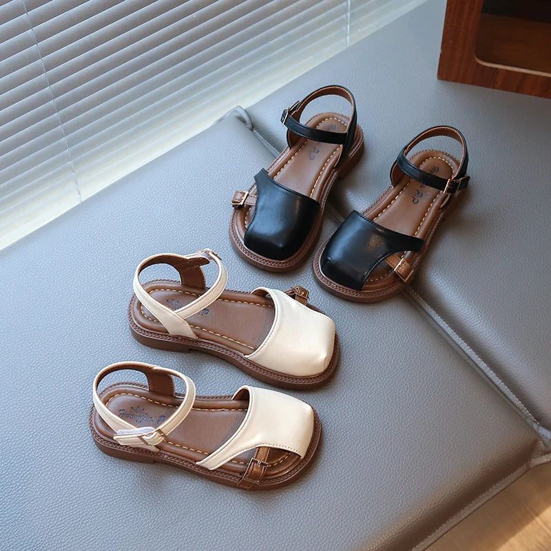 Summer Quick-Dry Children’s Sandals for Girls Non-Slip Soft Sole Toddler Flats Shoes  Princess Style Shoes Party School Elegant