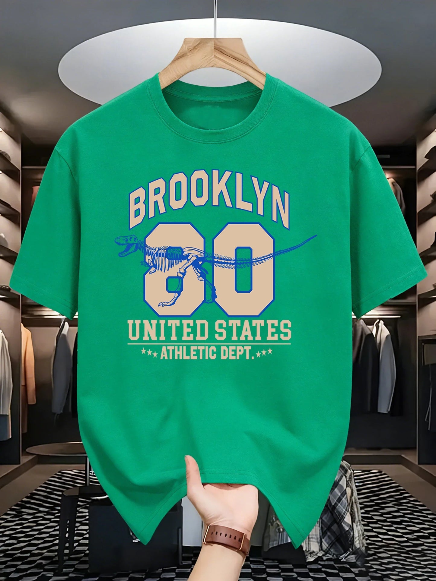 Brooklyn United States Athletic Dept Men T Shirt Soft All-Match Fashion Sportswear Summer O-Neck Tee Unisex Loose Cotton Clothes