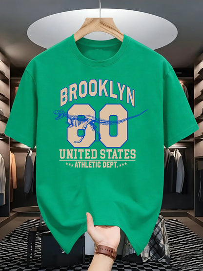 Brooklyn United States Athletic Dept Men T Shirt Soft All-Match Fashion Sportswear Summer O-Neck Tee Unisex Loose Cotton Clothes