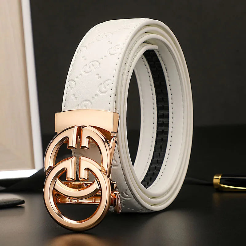 2025 New business Male Famous Style Metal Automatic Buckle Luxury Brand Women Belt Genuine Leather Belts for Men Strap jeans