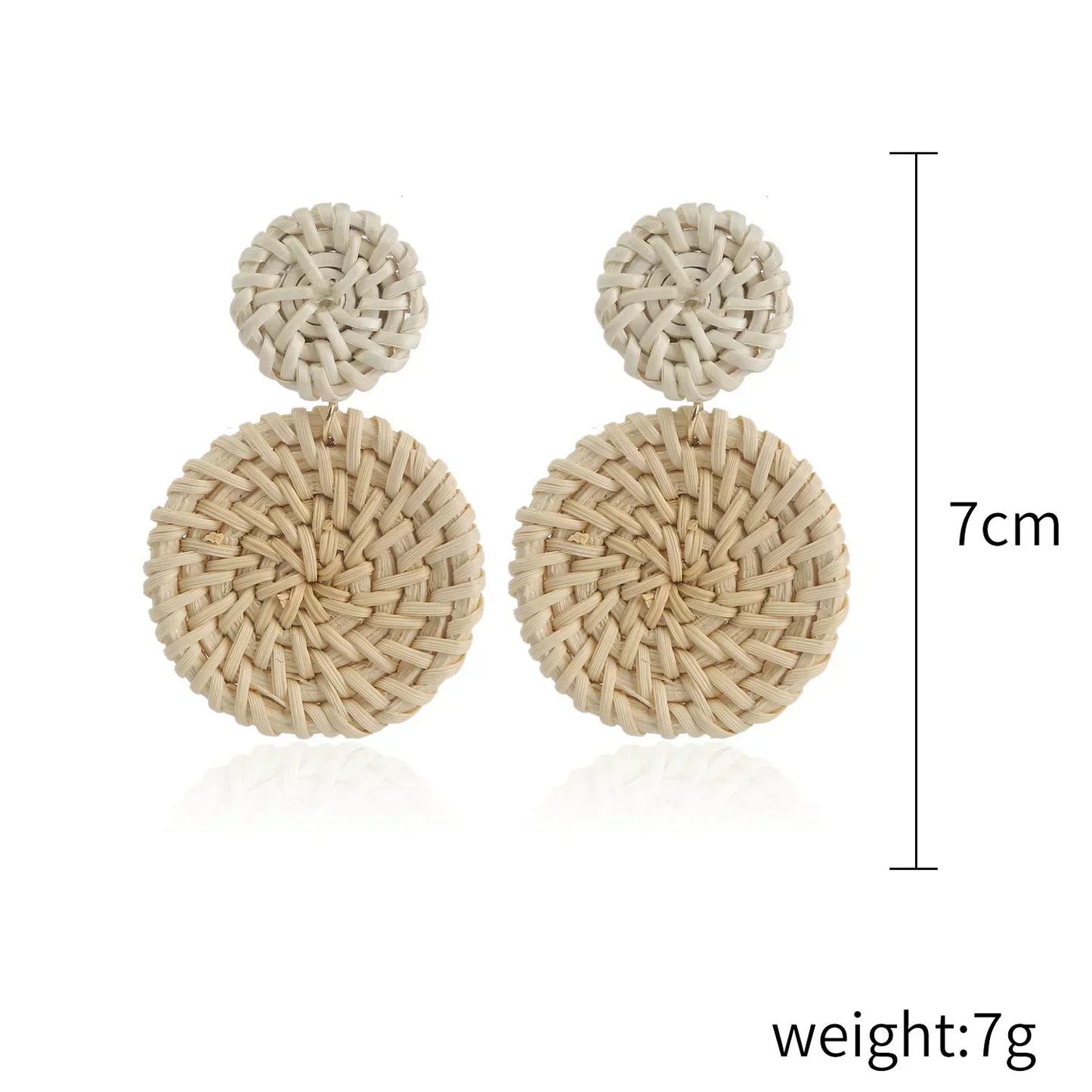 Personality Bamboo Rattan Hand-woven Geometry Drop Dangle Earrings for Women Temperament Summer Beach Stud Jewelry Holiday Gift