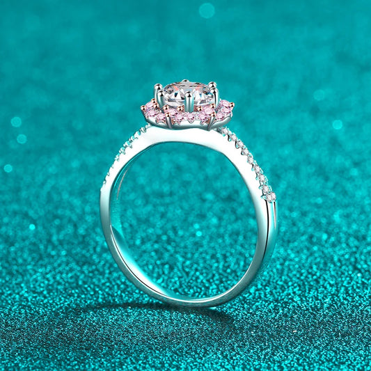 1ct Moissanite Rings for Women Sparkling Lab Gem Wedding Band S925 Sterling Silver Eternity Engagement Promise Rings