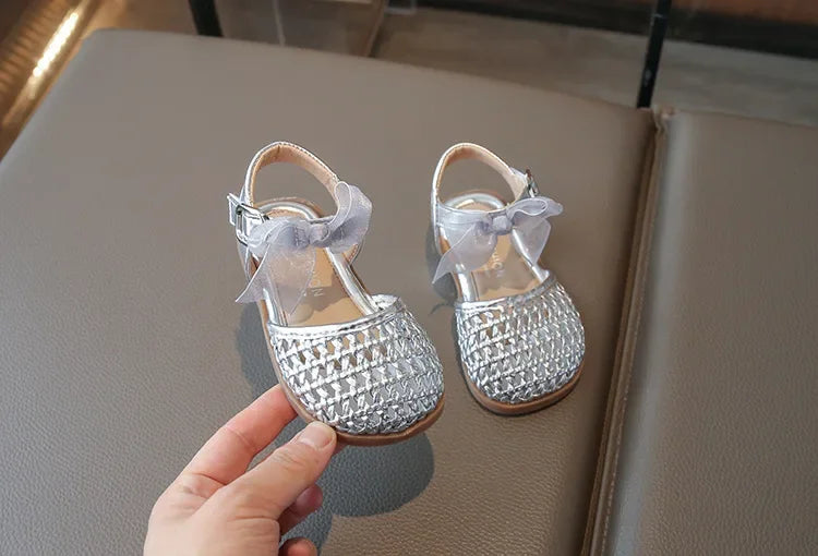 Kids Girls Shoes Children's Woven Sandals New Summer Popular Roman Shoes Children's Soft-soled Princess Shoes