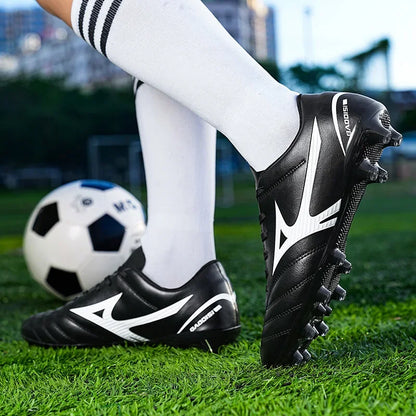 Men Football Boots Soccer Shoes Breathable Professional Turf Outdoor Non-slip Long Spikes Adult Ultralight Training Futsal
