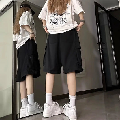 Europeans American Style Plus Size Cargo Pants High Street Hip-hop Women's Shorts Summer New Casual All-match Five-pointed Pants