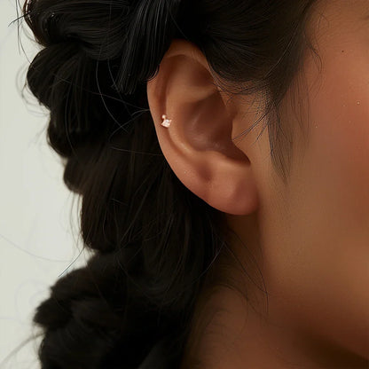 Heart Round Ball Flat Helix Piercing Earring 925 Sterling Silver Ear Studs Geometric Zircon Exquisite Trinket Studs Aretes