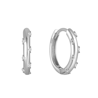 Ins Star Anise 925 Sterling Silver  Earring For Women Hoop Earrings Crystal Fine Jewelry Glossy 18K Gold Mom Gift Trend