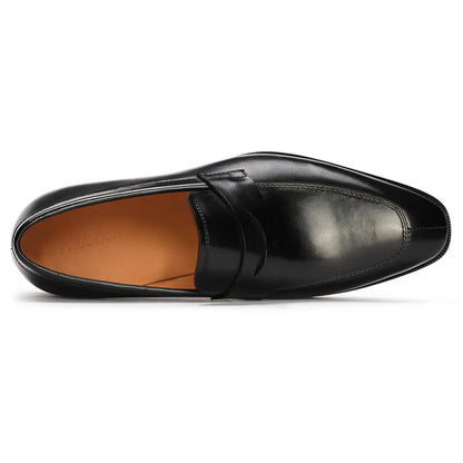 Mens Penny Loafers Elegant Wedding Party Full Grain Leather Casual Dress Shoes Brown Black Business Formal Shoes Moccasins