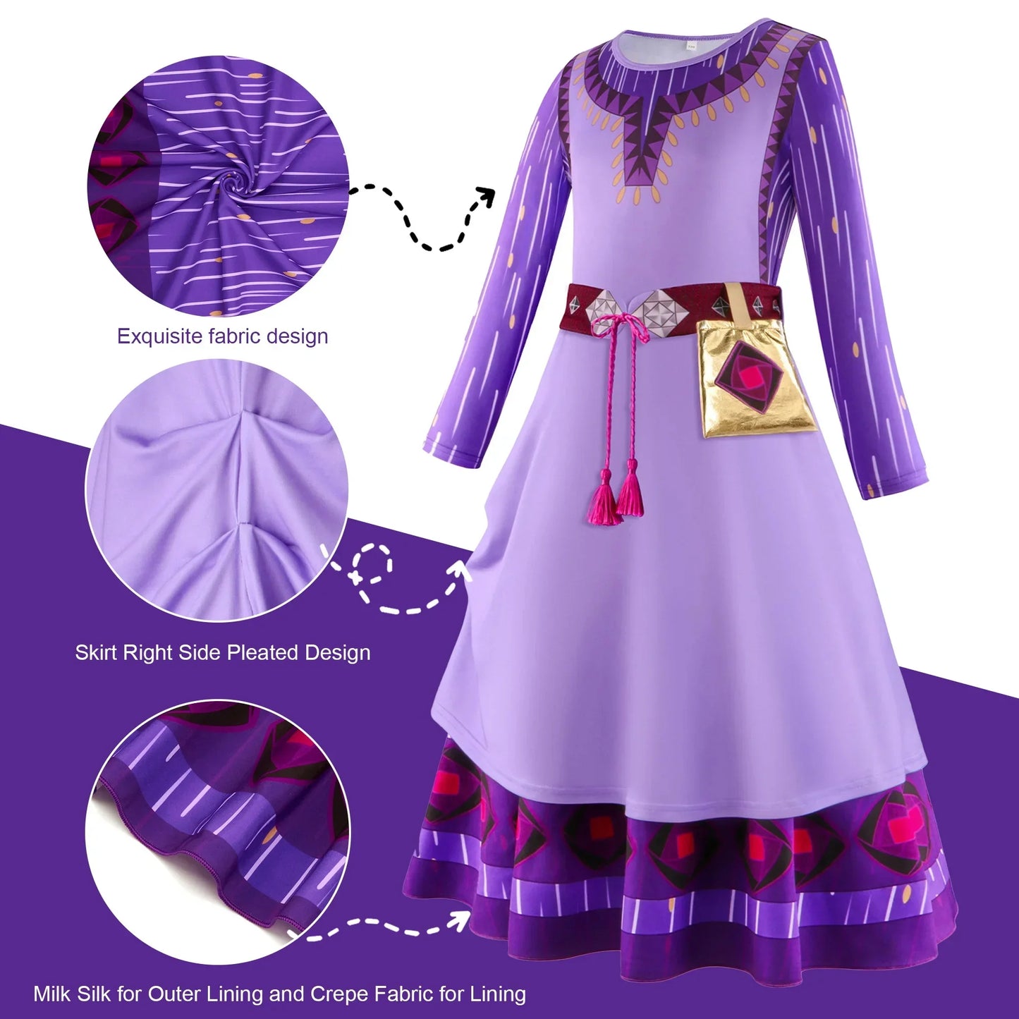 New Girls Carnival Wish Queen Amaya Cosplay Costume For Kids Birthday Party Princess Dress UP Children Role Play Fancy Outfits