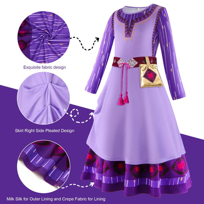 New Girls Carnival Wish Queen Amaya Cosplay Costume For Kids Birthday Party Princess Dress UP Children Role Play Fancy Outfits
