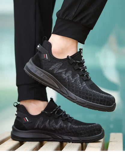 Lightweight Safety Shoes Men Steel Toe Sneakers Puncture Proof Breathable Work Safety Boots Man Comfy Construction Work Shoes
