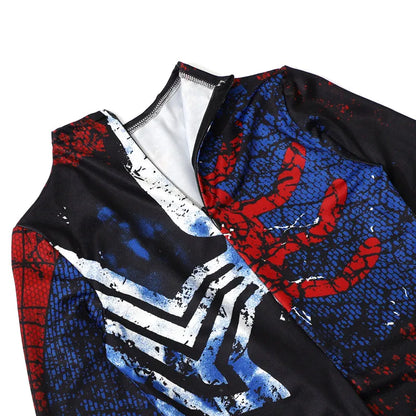 Kids Superhero Costume Spider Man Full Body Suit with Mask Role Play Outfit for Halloween Party Performance