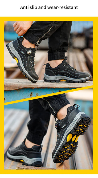 Men's Steel Head Safety Shoes Puncture And Smash Resistant Lightweight Sole Breathable Upper for Outdoor Workshop Work Shoes