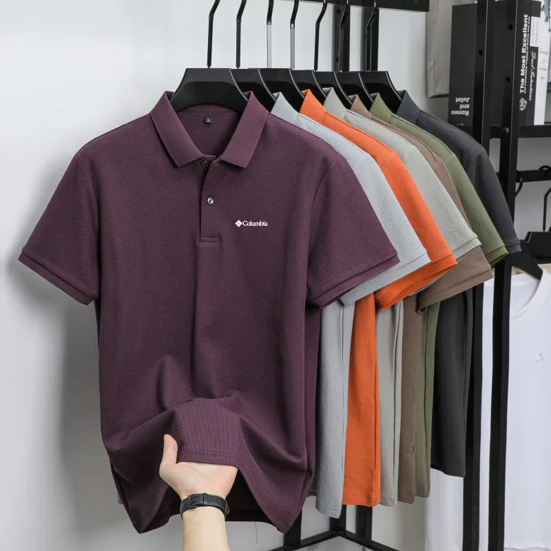 High end brand polo shirt letter printed men's short sleeved 100% cotton comfortable breathable casual 2026 summer new T-shirt