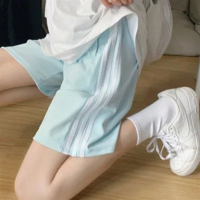 Cotton sports shorts women's summer and Korean version loose wide-footed five-point pants