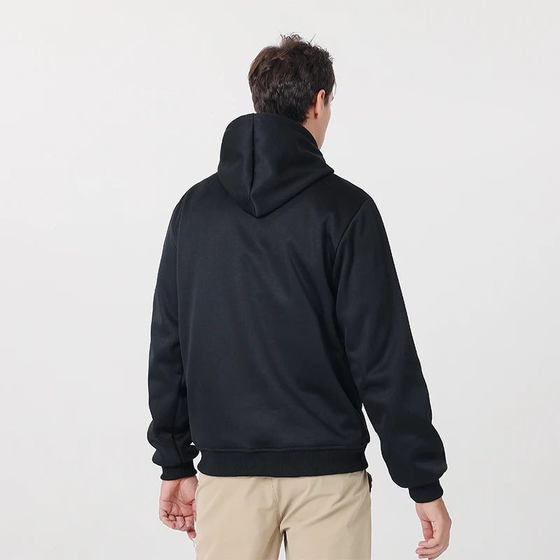 New Intelligent USB Heating Hoodie for Men Women Winter 7 Areas Coral Fleece Hooded Heated Clothes Outdoor Thermal Sportswear