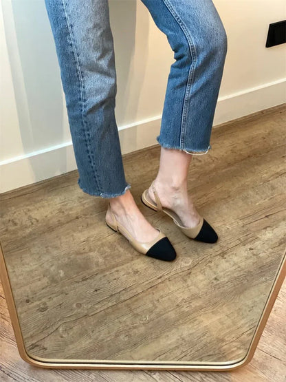 Meotina Low Heels Real Leather Slingbacks Shoes Women Square Toe Pumps Thick Heel Shoes Brand Design Lady Footwear 2023 Size 40