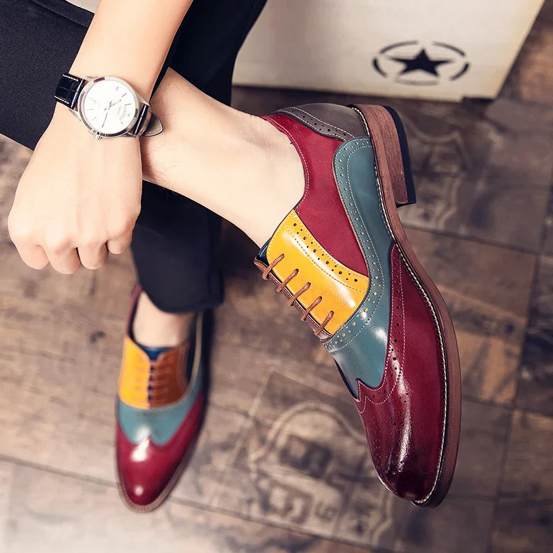 Handmade Mens Dress Designer Bullock Leather Fashion Wedding Italy Office Party Luxury Brand Shoes for Men Loafers Male Shoes 48
