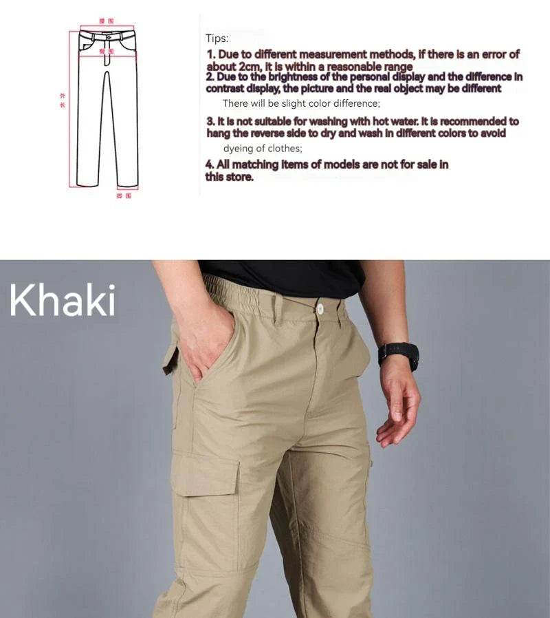 Men City Pants Cargo Trousers Multi-pocket Waterproof Wear-resistant Casual Training Overalls Clothing