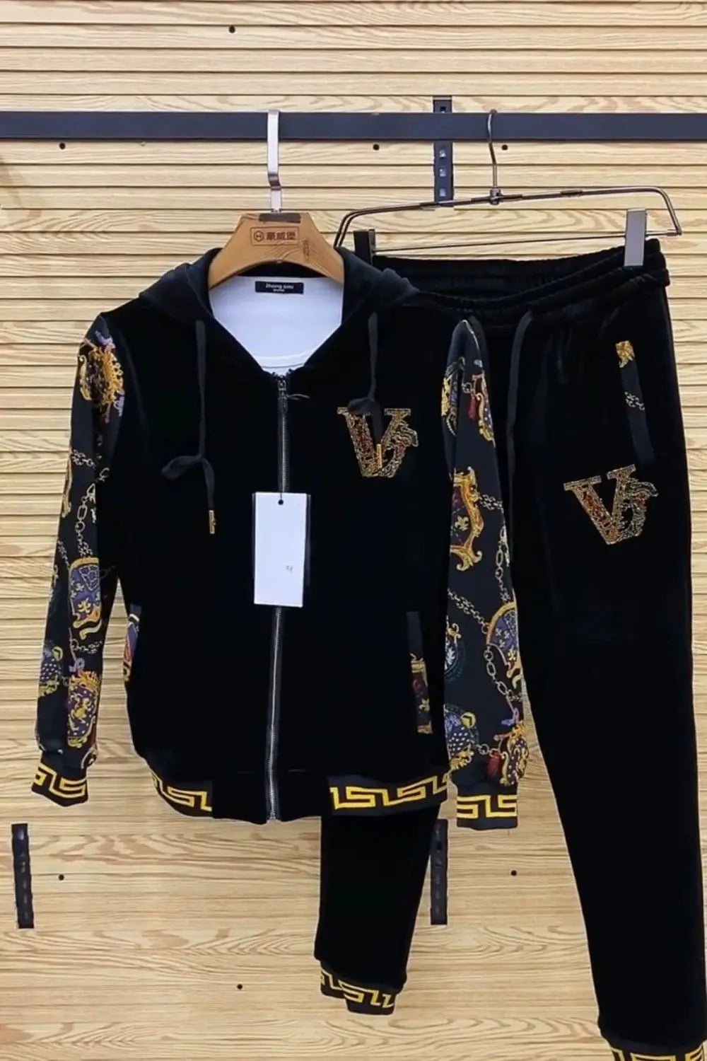 Men's autumn casual two-piece set, new coat, pants, fashionable youth suit.
