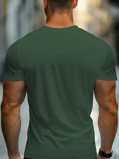 Men's summer 100 cotton fashionable casual loose plus size landing moon pattern printed sports round neck short sleeved T-shirt