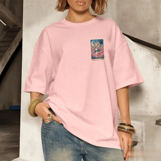 Sailor Moon Anime Graphi T Shirt Men Women Vintage Oversized Short Sleeve Tee Casual Streetwear Summer Graphic Top Y2k Clothes