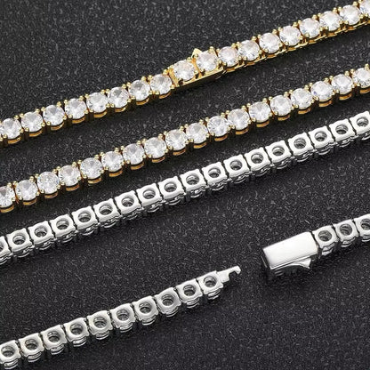 Hip Hop 2 2.5 3 4 5 6.5mm Unisex Moissanite Tennis Bracelet For Women Men 925 Sterling Silver Moissanite Bracelet Fine Jewelry