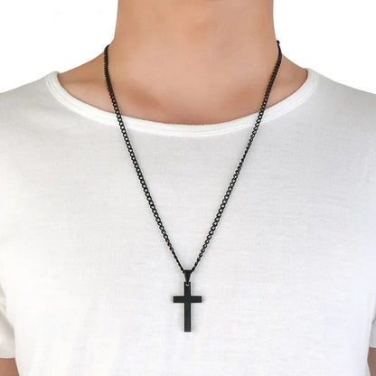 Fashion Cross Necklaces For Women Gold Silver Color Crucifix Pendant Chain Necklace Men Trendy Faith Prayer Jewelry