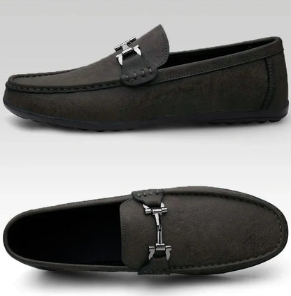 Men's shoes large size simple men's lazy casual shoes for men's black light driving loafers men's shoes leather shoes