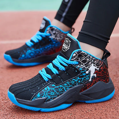 Classic Boys Basketball Shoes Kids Sneakers Fashion Tennis Kid Sport Shoes Outdoor Non-Slip Trainer Children School Basketball