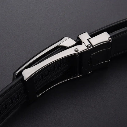 Men's Click Belt Business Luxury Designer Brand Genuine Leather Belts Jeans Automatic Adjustable Alloy Buckle Waist Straps Belts