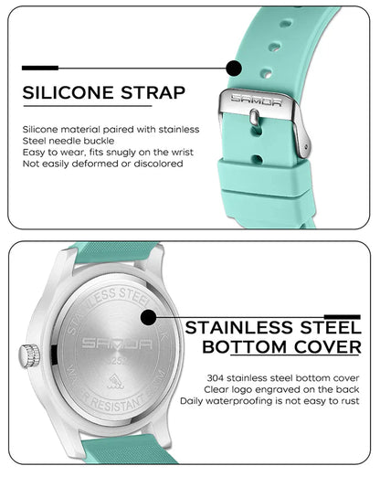 Fashion women's watches, simple casual Soft silicone strap lady watches waterproof, nurse watches for woman, ladies wristwatch